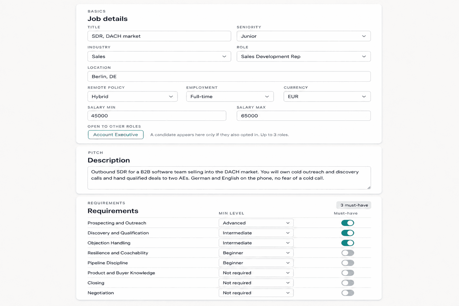 Create the job